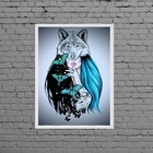 Quadro Ilustração Sagrado Feminino 33x24cm - Com Vidro Moldur