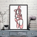 Quadro Ilustração Sapatilha De Ballet 24x18cm Moldura:madeira
