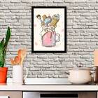 Quadro Ilustração Sorvete Sunday 24x18cm Moldura:madeira Preta