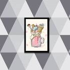 Quadro Ilustração Sorvete Sunday 45x34cm - Com Vidro Moldura: