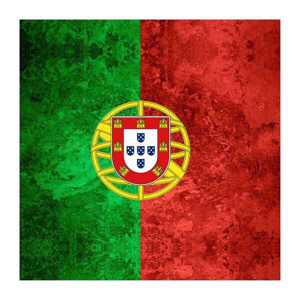 Quadro Impressão Digital Bandeira De Portugal 45x45