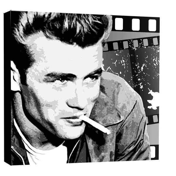 Quadro Impressão Digital James Dean Preto E Branco 30x30cm Un