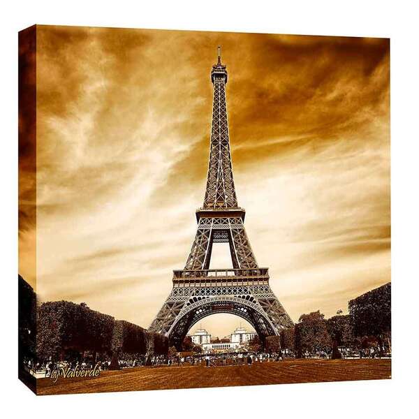Quadro Impressão Digital Paris Torre Eiffel Iii Marrom 30x30c