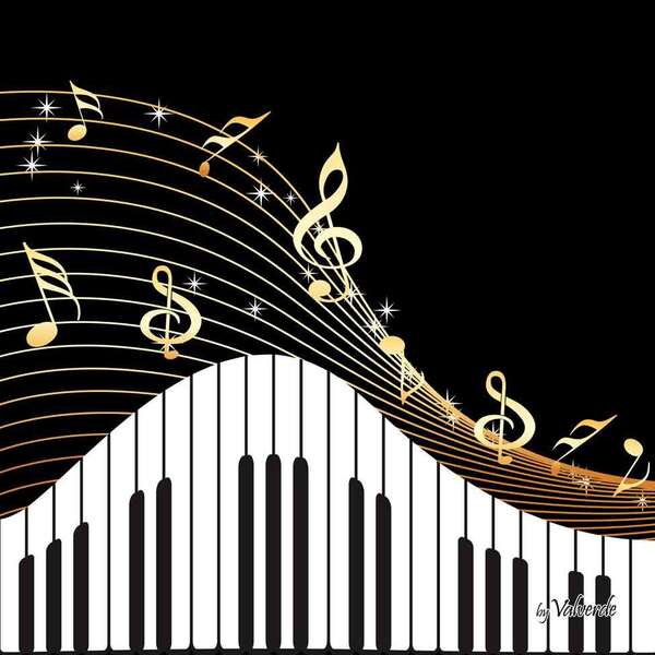 Quadro Impressão Digital Piano Preto E Branco 30x30cm Uniart