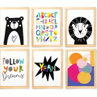 Quadro Infantil 6 Un A4 Vidro E Pendurador