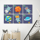 Quadro Infantil   Animais Astronautas No Espaço