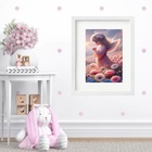 Quadro Infantil Anjinha Com Flores - 60x48cm Moldura Branca