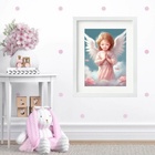 Quadro Infantil Anjinha Rezando - 60x48cm Moldura Preta