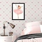 Quadro Infantil Bailarina Menininha 45x34cm Moldura:madeira B
