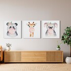 Quadro Infantil Branco com Vidro 50x50cm Arte Própria