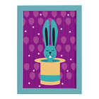 Quadro Infantil Circo Cartola para Quarto Moldura Azul 22x32