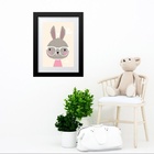 Quadro Infantil Coelhinha Nerd - 60x48cm Moldura:madeira Bran