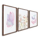 Quadro Infantil Decorativo Flores E Borboletas Com 3 Telas 60