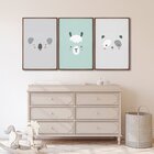 Quadro Infantil Decorativo Rostinhos Do Bem Coala Panda Lhama