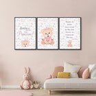 Quadro Infantil Decorativo Sonhe Alto Princesa Com 3 Telas 60
