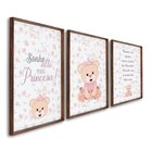 Quadro Infantil Decorativo Sonhe Alto Princesa Com 3 Telas 60