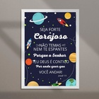 Quadro Infantil Espacial - Seja Forte E Corajoso 24x18cm - Co