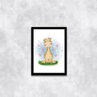 Quadro Infantil Estilo Aquarela Girafinha 33x24cm - Com Vidro