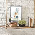 Quadro Infantil Estilo Aquarela Raposinha Com Balão 24x18cm M