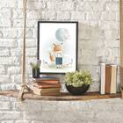 Quadro Infantil Estilo Aquarela Raposinha Com Balão 45x34cm -