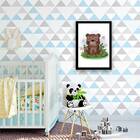 Quadro Infantil Estilo Aquarela Ursinho 45x34cm - Com Vidro M