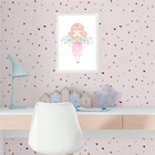 Quadro Infantil Fadinha Estrelinha 45x34cm - Com Vidro Moldur