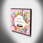 Quadro Infantil Happy Birthday Canvas 30x30cm-inf132