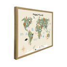 Quadro Decorativo Infantil Mapa Mundi com Moldura Freij 40x60cm