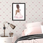 Quadro Infantil Menina Bailarina Morena 24x18cm Moldura:madei