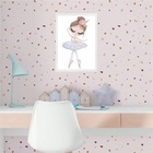 Quadro Infantil Menina Bailarina Soft 24x18cm Moldura:madeira