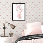 Quadro Infantil Menina Sapatilha De Balé 24x18cm - Com Vidro