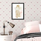 Quadro Infantil Menina Sapatilha De Balé Ouro 24x18cm - Com V