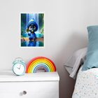 Quadro Infantil Orixá Baby Logun Edé 45x34cm Moldura Branca