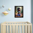 Quadro Infantil Orixá Baby Odé 45x34cm - Com Vidro Moldura Br