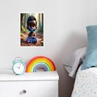 Quadro Infantil Orixá Baby Ossain 45x34cm Moldura Branca