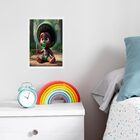 Quadro Infantil Orixá Baby Oxóssi 45x34cm - Com Vidro Moldura