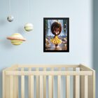 Quadro Infantil Orixá Baby Oxum 33x24cm - Com Vidro Moldura B