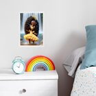 Quadro Infantil Orixá Bebê Oxum 33x24cm Moldura Branca