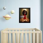 Quadro Infantil Orixá Criança Iansã 45x34cm Moldura Preta