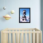 Quadro Infantil Orixá Criança Oxaguiã 24x18cm Moldura Preta