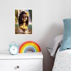 Quadro Infantil Orixá Criança Oxum 33x24cm - Com Vidro Moldur