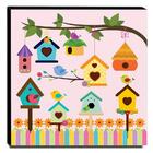 Quadro Infantil Pássaros Canvas 30x30cm-inf288