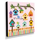 Quadro Infantil Pássaros Canvas 30x30cm-inf288