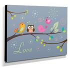Quadro Infantil Pássaros Love Canvas 30x40cm-inf280