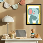Quadro Infantil Safari - Elefantinho 24x18cm - Com Vidro Mold