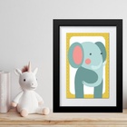 Quadro Infantil Safari Elefantinho- 60x48cm Moldura Branca