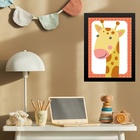 Quadro Infantil Safari - Girafinha 24x18cm - Com Vidro Moldur