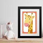 Quadro Infantil Safari Girafinha- 60x48cm Moldura Preta