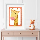 Quadro Infantil Safari Girafinha- 60x48cm Moldura Preta
