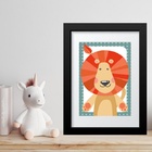 Quadro Infantil Safari Leãozinho- 60x48cm Moldura Branca